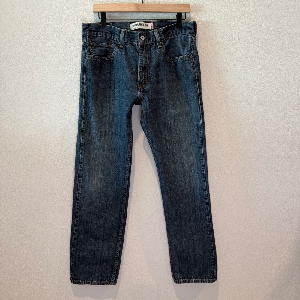 LEVIS Mens 505 Straight Fit Jeans 33x32 Blue Medium Wash Denim Classic Everyday